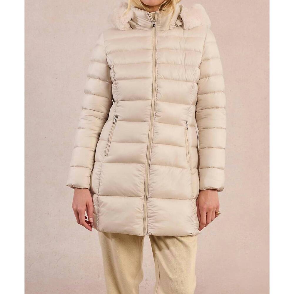 NEW MOLLY BRACKEN hooded puffer jacket in beige